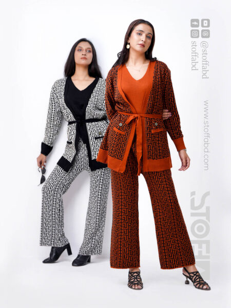 Woolen Cord Sets - Cardigan, Inner and Trouser for Women
