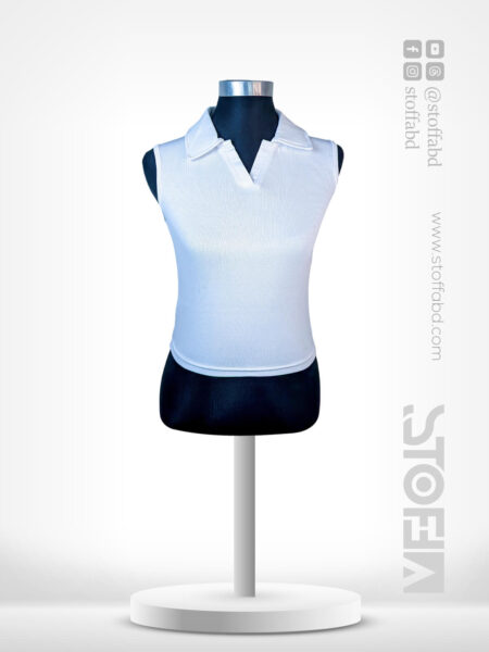 Solid Collared Ribbed Tank Knit Sleeveless Casual Top