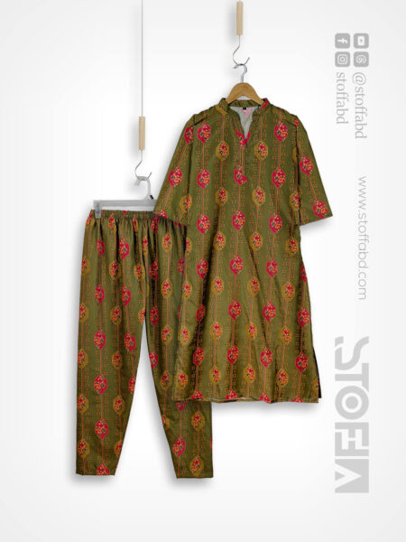 Lawn Silk A-line Printed Straight Kurti With Palazzo