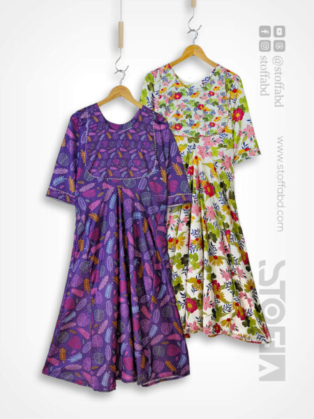 Softa Silk A-Line Printed Anarkali Kurti