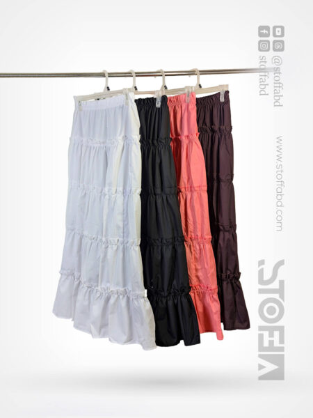 High Waist Ruffle Hem Casual Skirt For Women's
